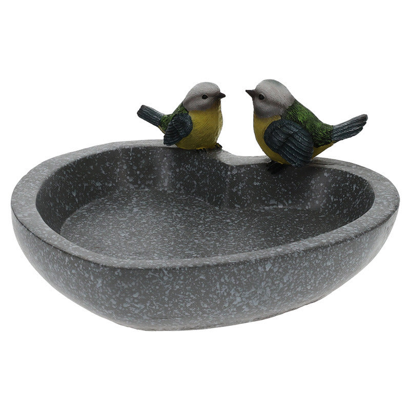 Pro GardenAA Vogelbad|voederschaal - hart - grijs - kunststof - D20 c