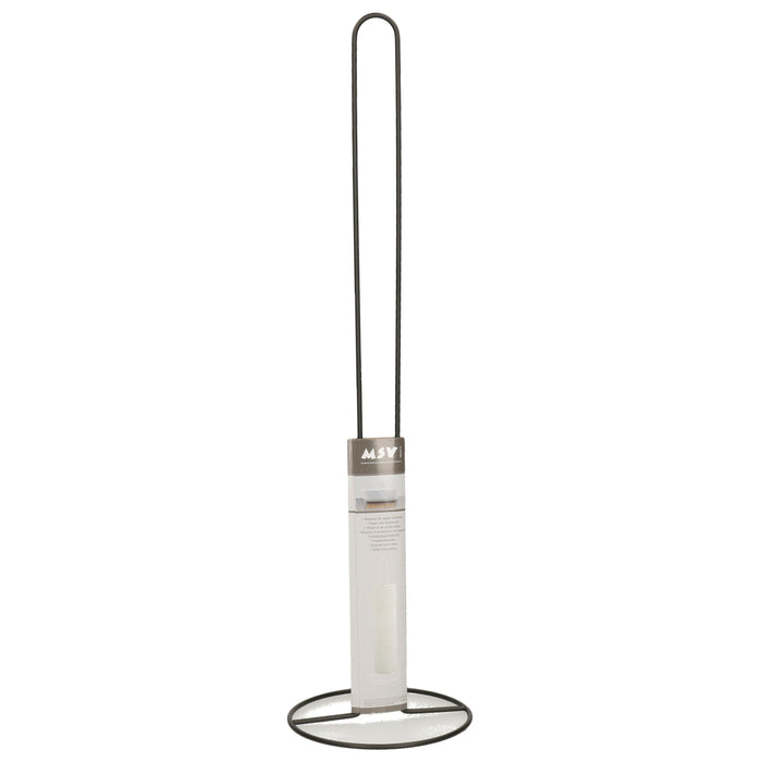 MSV Wc|toiletrolhouder reservoir - kunststof - zwart glans -50 cm