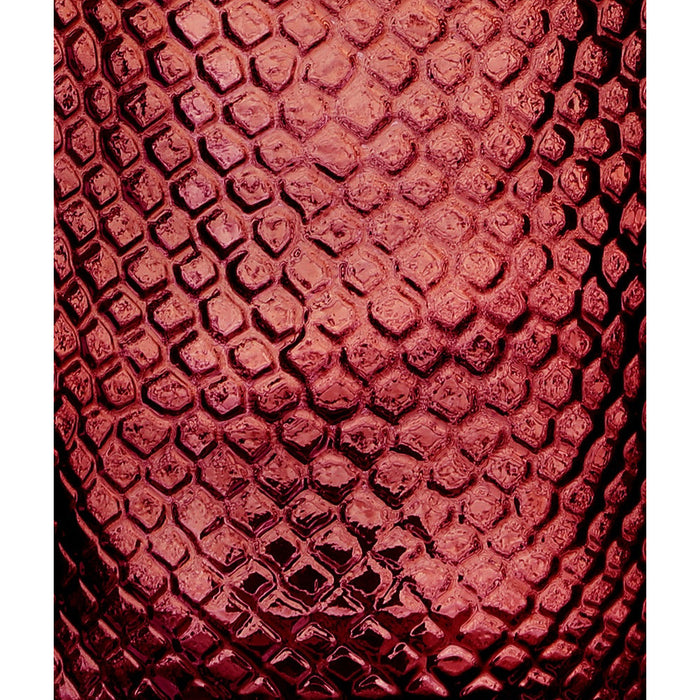 Natural Living Vaas Scubs Bottle - rood geschubt - glas - D18xH31cm