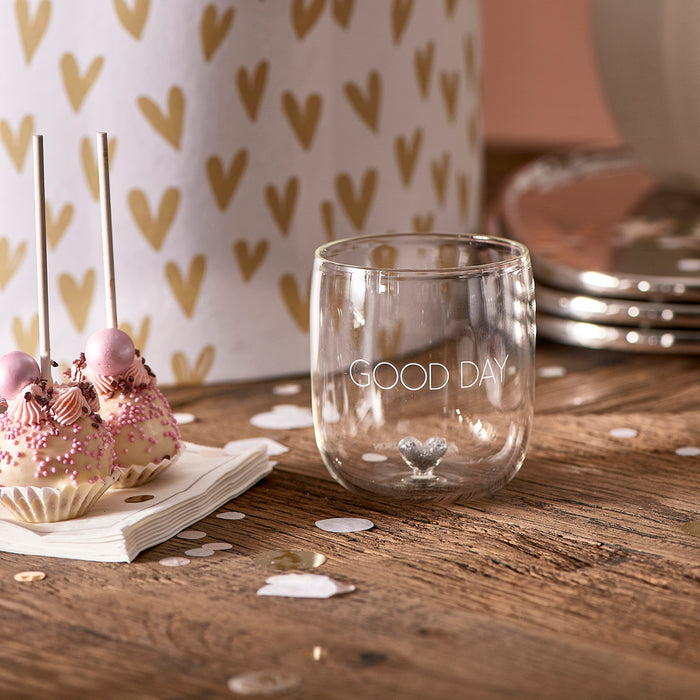 Riviera Maison Waterglas gegraveerd met tekst, Drinkglas - Good Day