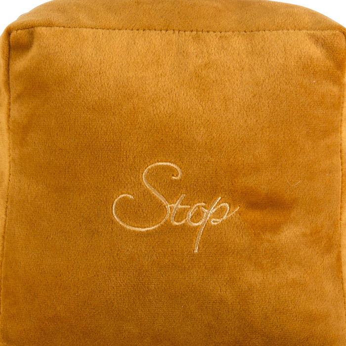 Cosy & Trendy deurstopper - velvet - 1.4 kg - okergeel - oppak lus