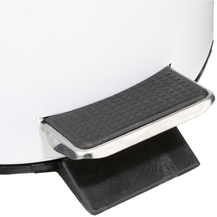 5Five Pedaalemmer - wit - metaal - 3 L - 25 cm - prullenbak