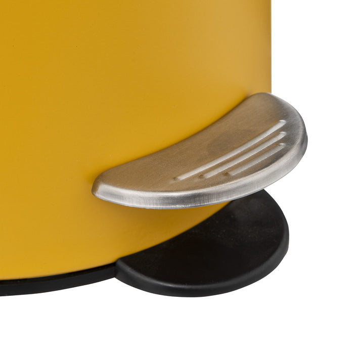 5Five Pedaalemmer - mosterdgeel - metaal - 3L - 23cm - soft close