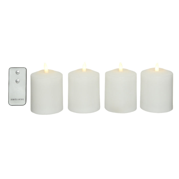 Lumineo LED kaarsen set - 4x stuks - wit - kerkkaarsen