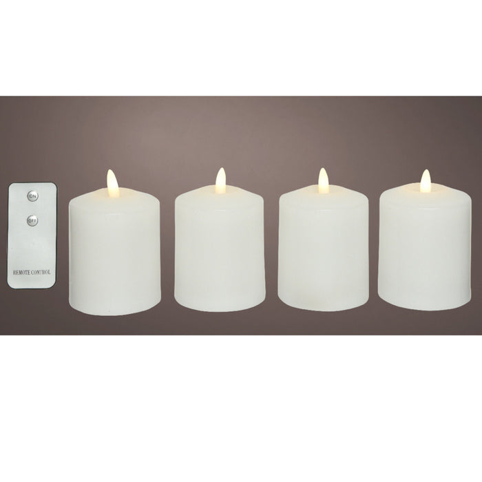Lumineo LED kaarsen set - 4x stuks - wit - kerkkaarsen