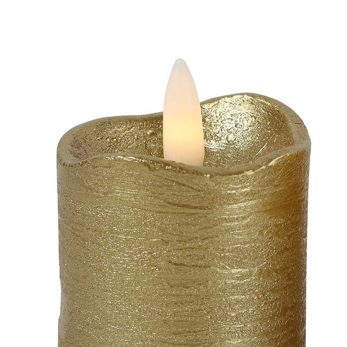 Countryfield LED kaarsen|stompkaarsen - 2x st - goud - H7,2 cm