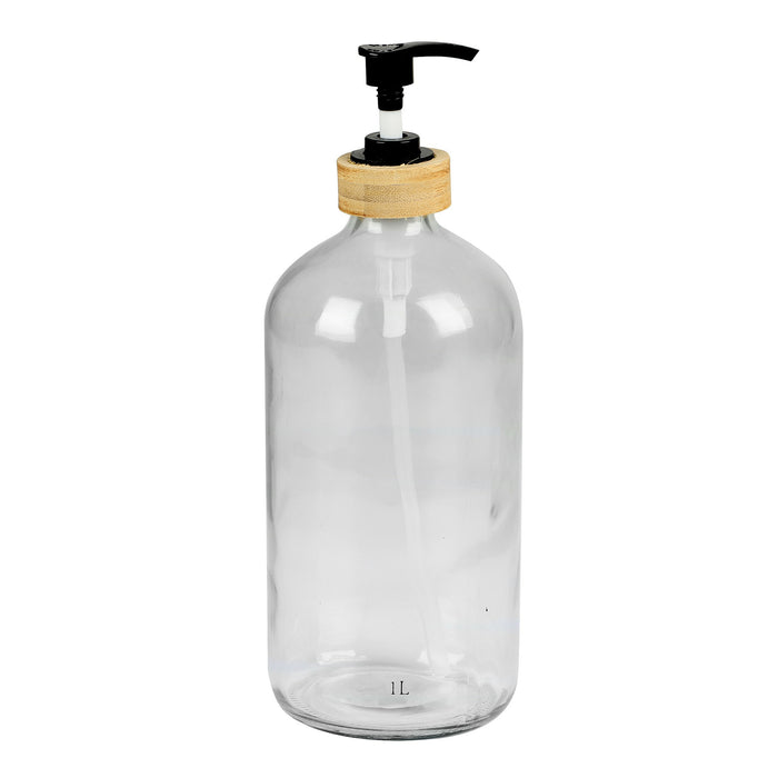 Urban Living Zeeppompje|zeepdispenser - glas|bamboe - 1L