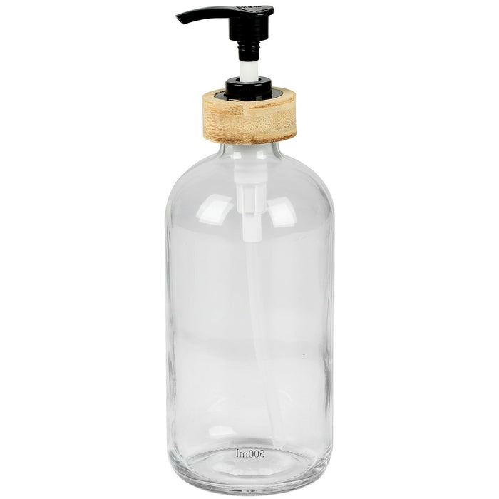 Urban Living Zeeppompje|zeepdispenser - glas|bamboe - 0.5L