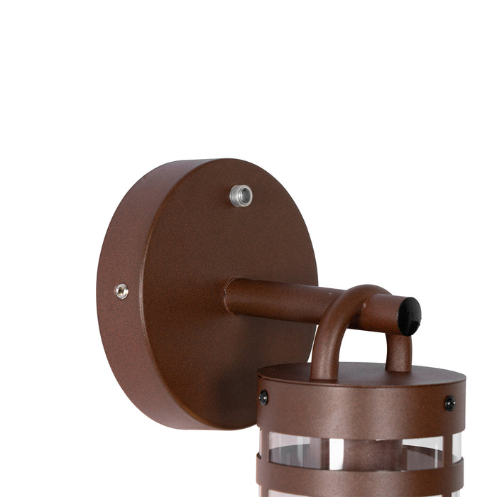 QAZQA Buiten wandlamp roestbruin IP44 met schemersensor - Ruben