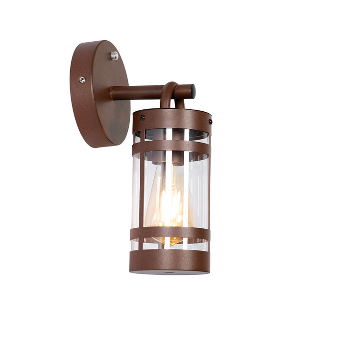 QAZQA Buiten wandlamp roestbruin IP44 met schemersensor - Ruben