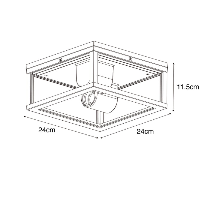 QAZQA Smart buiten plafondlamp zwart met ribbel glas incl. Wifi A60 -