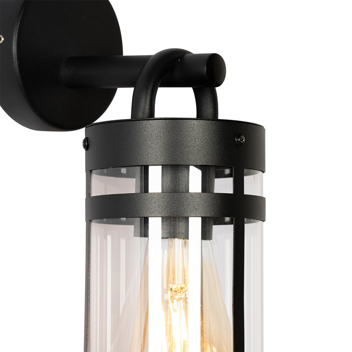 QAZQA Industriële buiten wandlamp zwart IP44 - Ruben