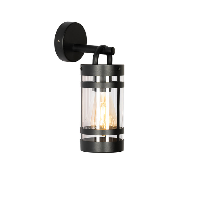 QAZQA Industriële buiten wandlamp zwart IP44 - Ruben