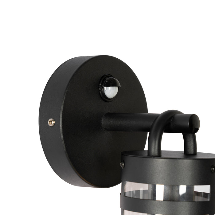 QAZQA Buiten wandlamp zwart IP44 met bewegingssensor - Ruben