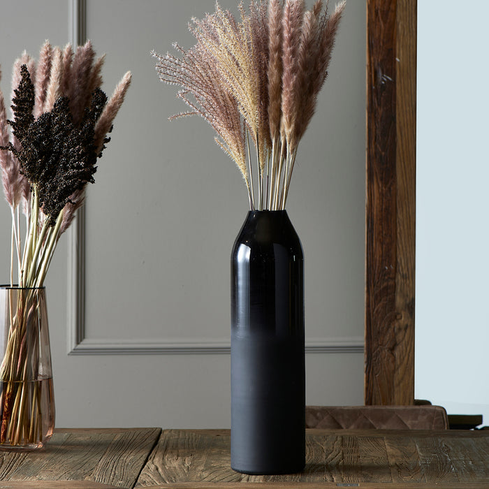 Rivièra Maison - Elegante Glas Vaasje, zwart, handgemaakt, hoogte 46 cm