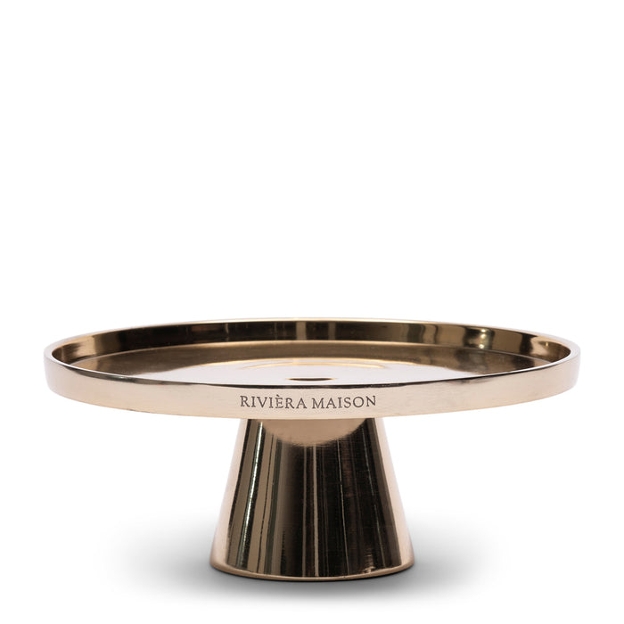 Rivièra Maison - Elegante Gouden Aluminium Taartplateau van 8 cm Hoog