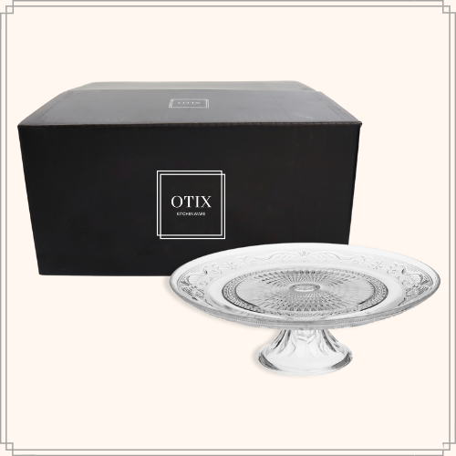 OTIX Taartplateau Met Voet Renaissance Transparant 29x29x10.5 cm Glas