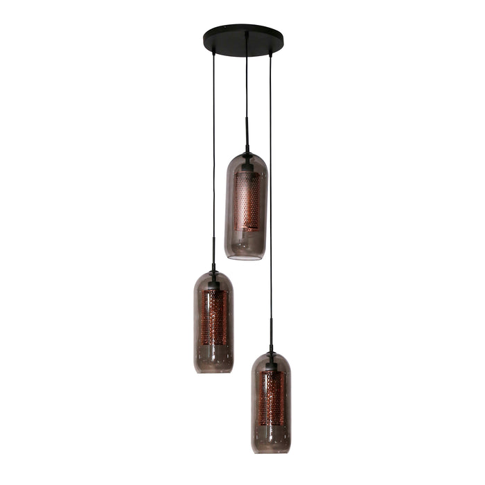 by fonQ  Dolf Hanglamp 3-lichts - Gerookt Glas