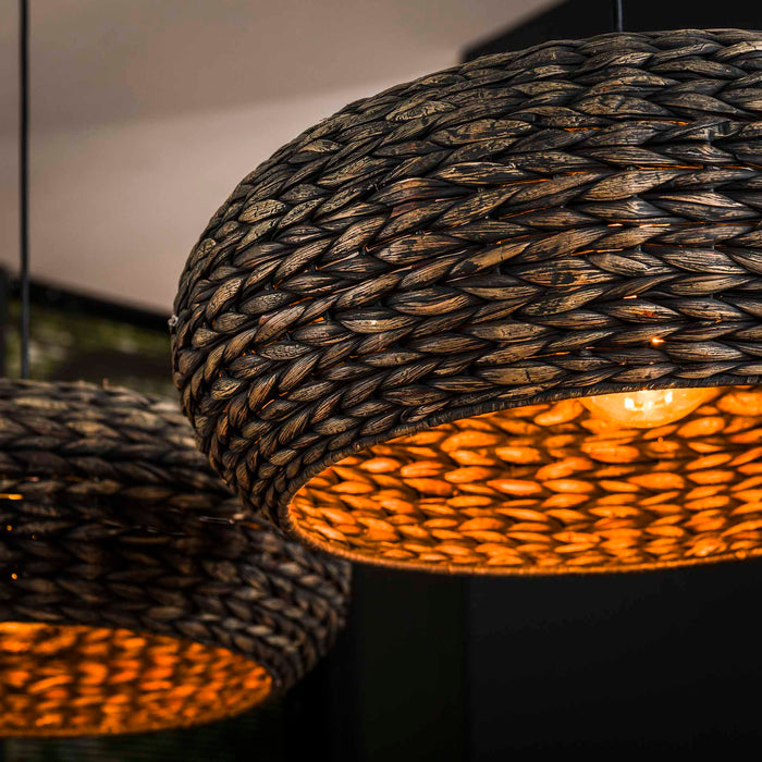 by fonQ  Gina Hanglamp - Schijf - Zwart/Nikkel