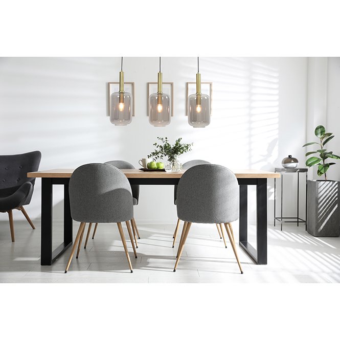 Light&living Hanglamp 3L 100x22x32 cm LEKAR antiek brons+smoke glas