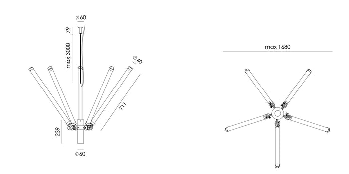Mr Tubes kroonluchter Ø168 LED Pure White