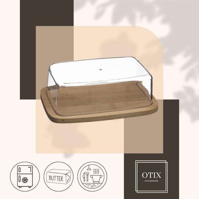 OTIX Botervloot met Deksel Bamboe 19 x 12,5 x 6,5 cm Rechthoekig Bo...