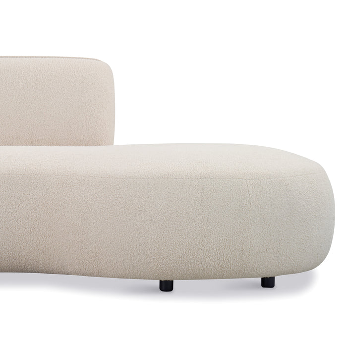by fonQ Soft Ottomane Bank Rechts - Bouclé - Crème