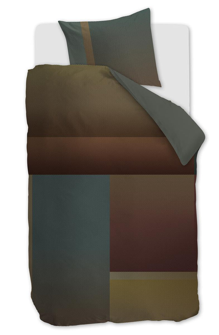 Kardol Sloane Square  dekbedovertrek - 140x200|220 - Olijfgroen