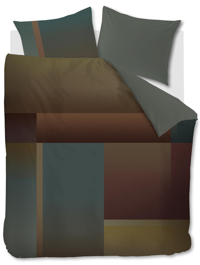 Kardol Sloane Square  dekbedovertrek - 200x200|220 - Olijfgroen