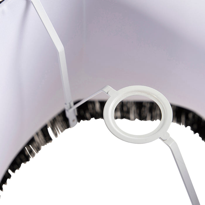 QAZQA Zijden lampenkap zwart met grijs 45 cm - Granny