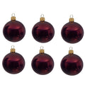 Decoris kerstballen - 6x - donkerrood - D8 cm - glas
