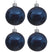 Decoris kerstballen - 4x - donkerblauw - 10 cm - glas - glans