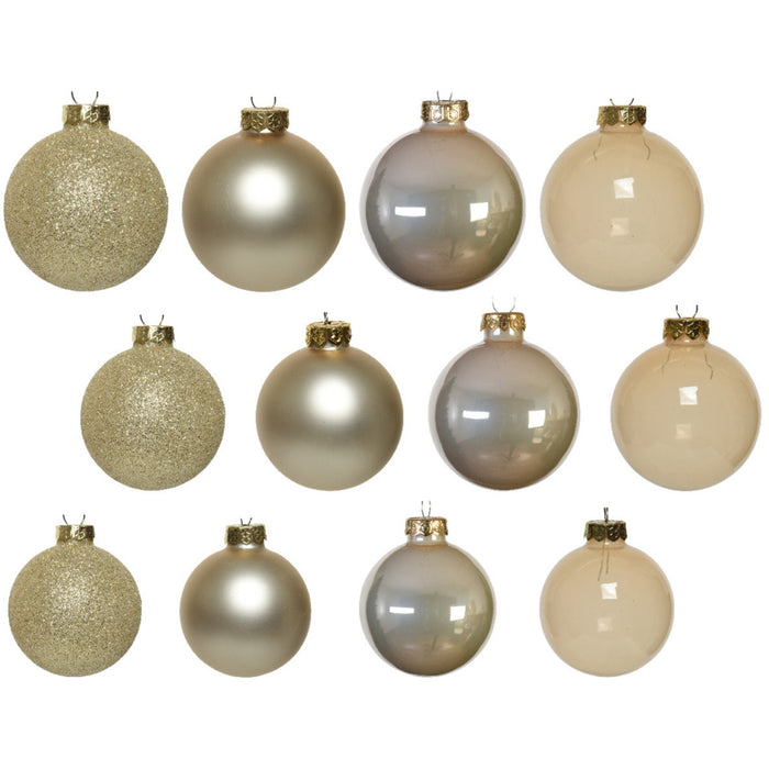 Decoris Kerstballen set - 42x - parel - glas - 5 tot 7 cm