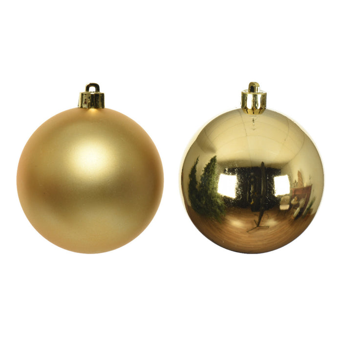 Decoris Kerstballen - 6x ST - goud - kunststof mat|glans - 8 cm