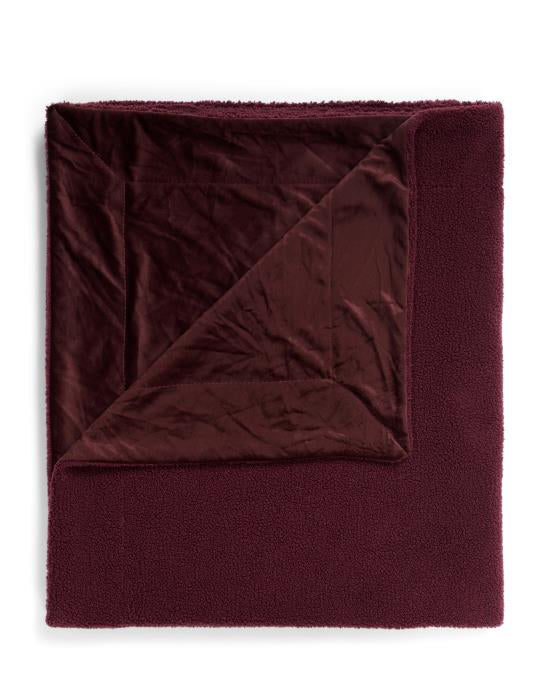 Essenza Teddy Plaid Plum wine 150 x 200 cm