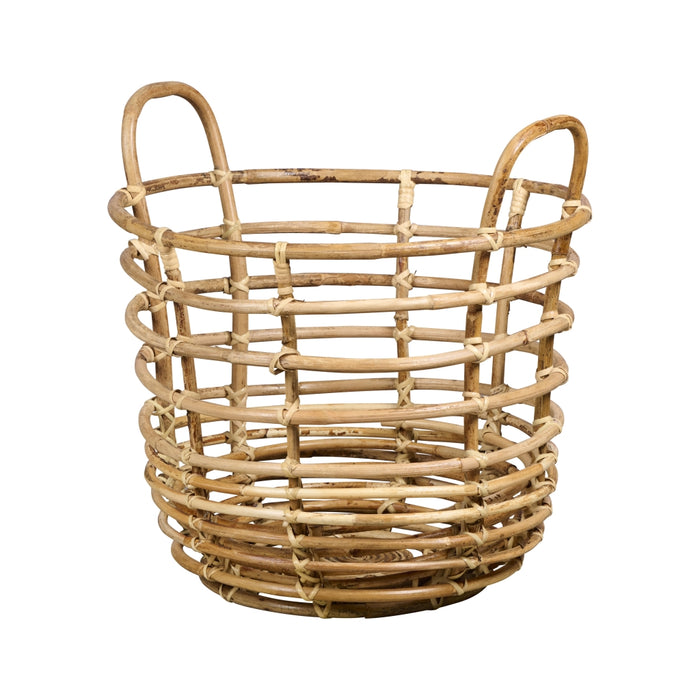 Mand Jurgen - Hout - Naturel - Rotan - 50x40x50cm (BxHxD)