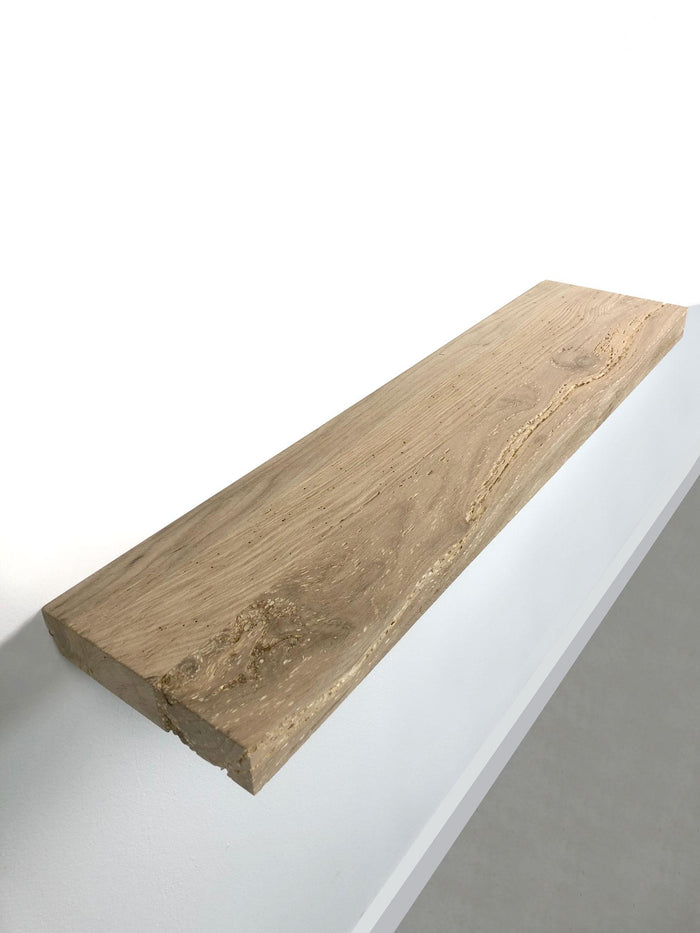 Woodbrothers Zwevende wandplank oud eiken recht 80x20cm