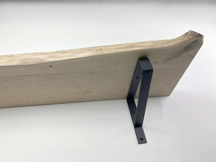 Woodbrothers Eiken wandplank massief boomstam 80x40cm + dragers