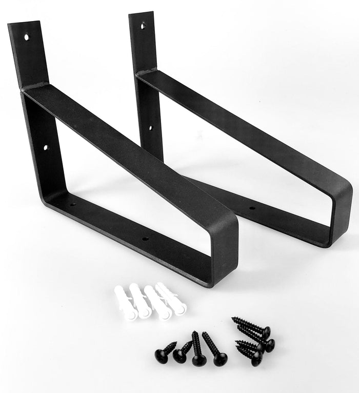 Woodbrothers Eiken wandplank massief boomstam 80x40cm + dragers