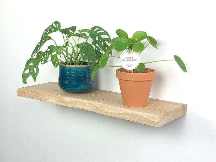 Woodbrothers Zwevende wandplank eiken boomstam 50x20cm