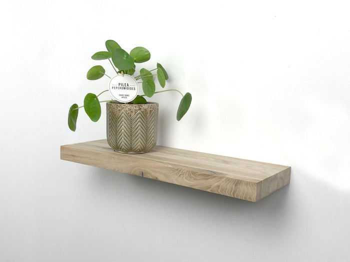 Woodbrothers Zwevende wandplank eiken recht 100x20cm