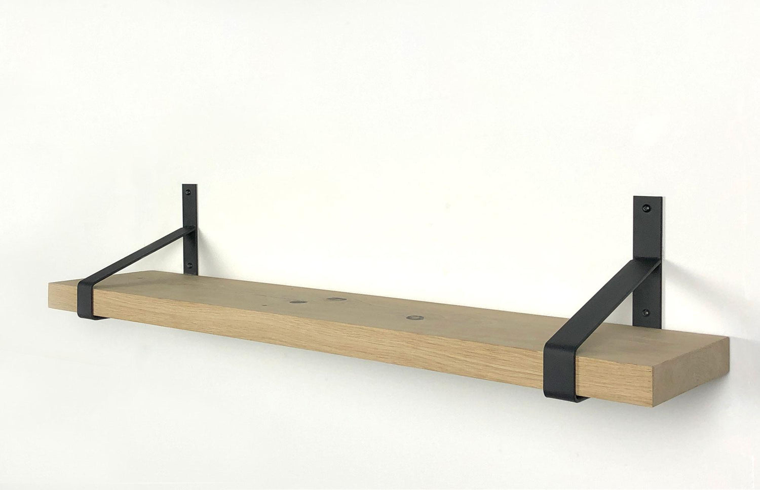 Woodbrothers Eiken wandplank massief recht 100x30cm + dragers