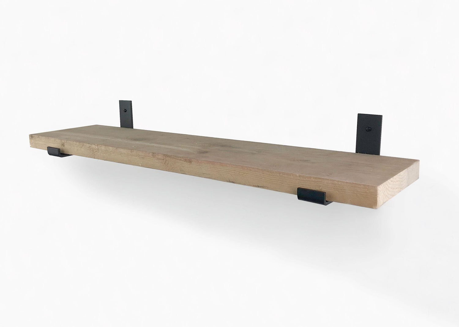 Woodbrothers Steigerhout wandplank 90x20cm + zwarte dragers