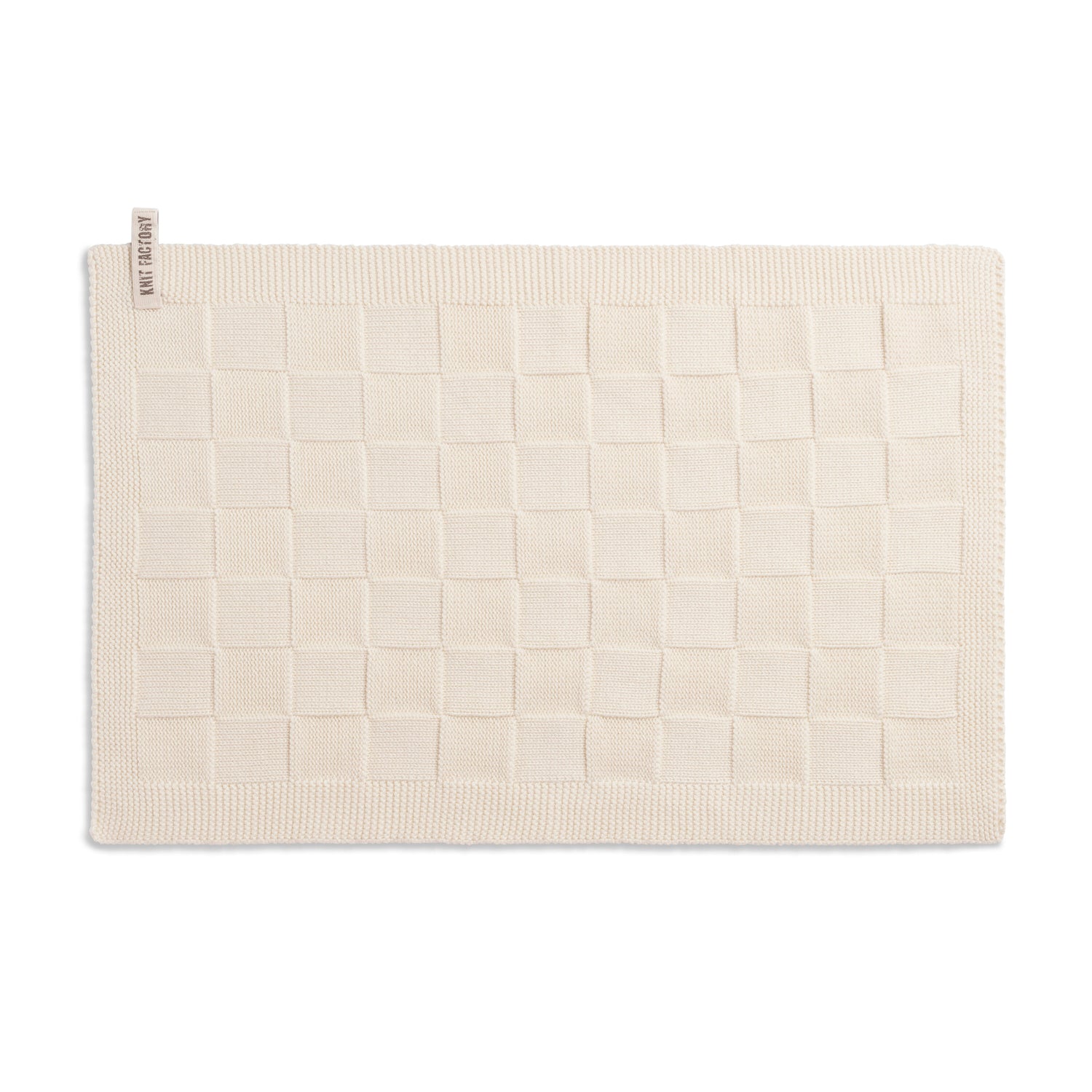 Knit Factory Gebreide Placemat  Uni - Ecru - 50x30 cm