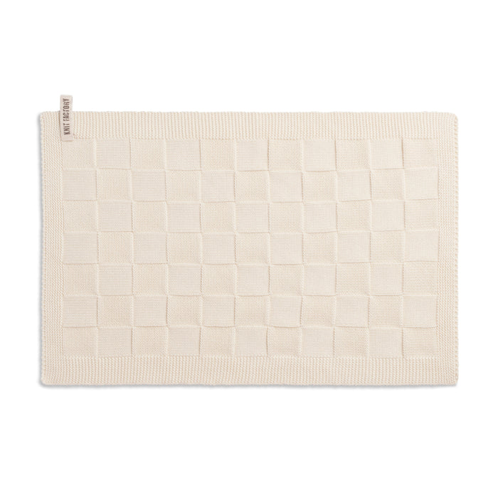Knit Factory Gebreide Placemat  Uni - Ecru - 50x30 cm