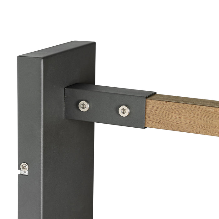 QAZQA Industriële wandlamp donkergrijs met hout verstelbaar - Arthur