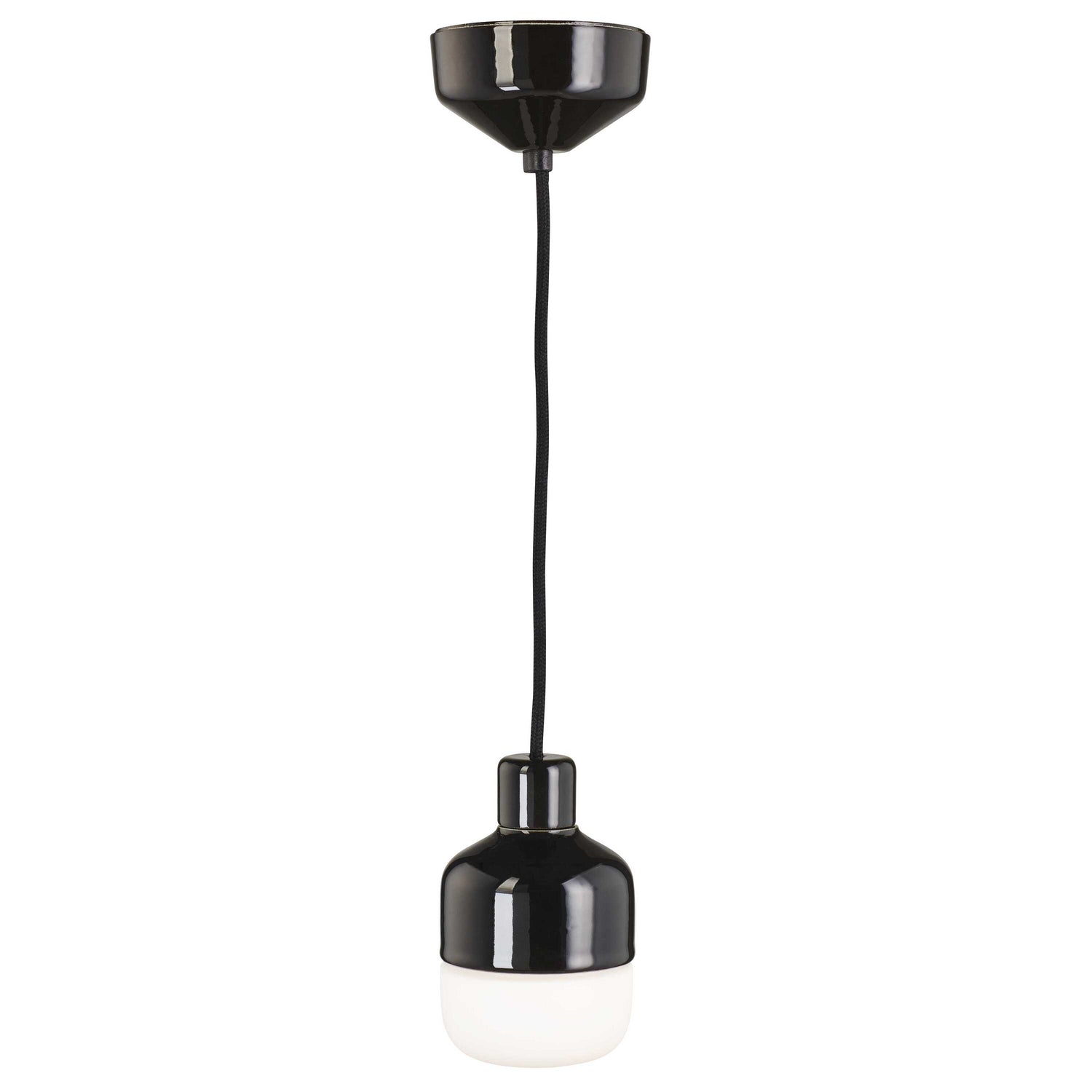 Ifö Electric Ohm hanglamp 100|155 opaal glas IP44 Zwart