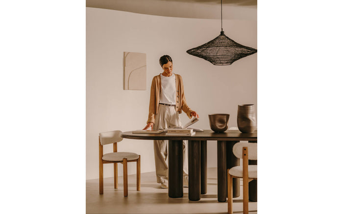 Kave Home - Makai-plafondlamp van metaal met zwarte afwerking Ø 87 cm