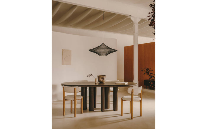 Kave Home - Makai-plafondlamp van metaal met zwarte afwerking Ø 87 cm