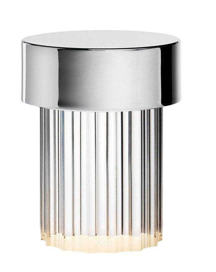 Last Order Fluted tafellamp LED oplaadbaar zilver